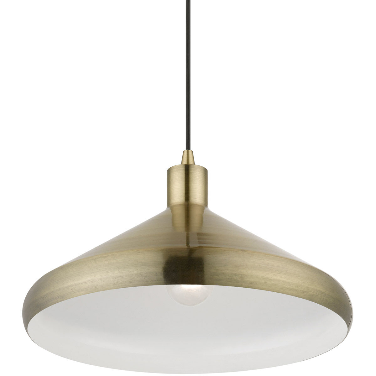Geneva 1 Light 15 inch Antique Brass Pendant Ceiling Light
