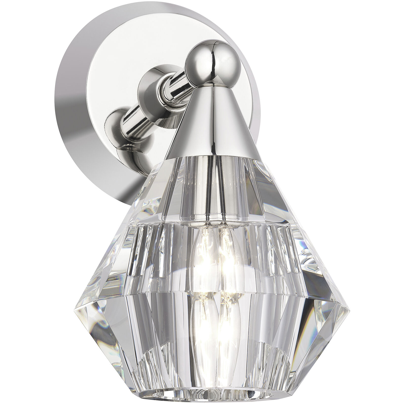 Brussels 1 Light 7 inch Polished Nickel Crystal Single Sconce Wall Light