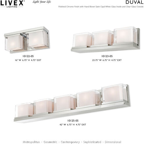 Duval 5 Light 42 inch Polished Chrome Bath Vanity Wall Light