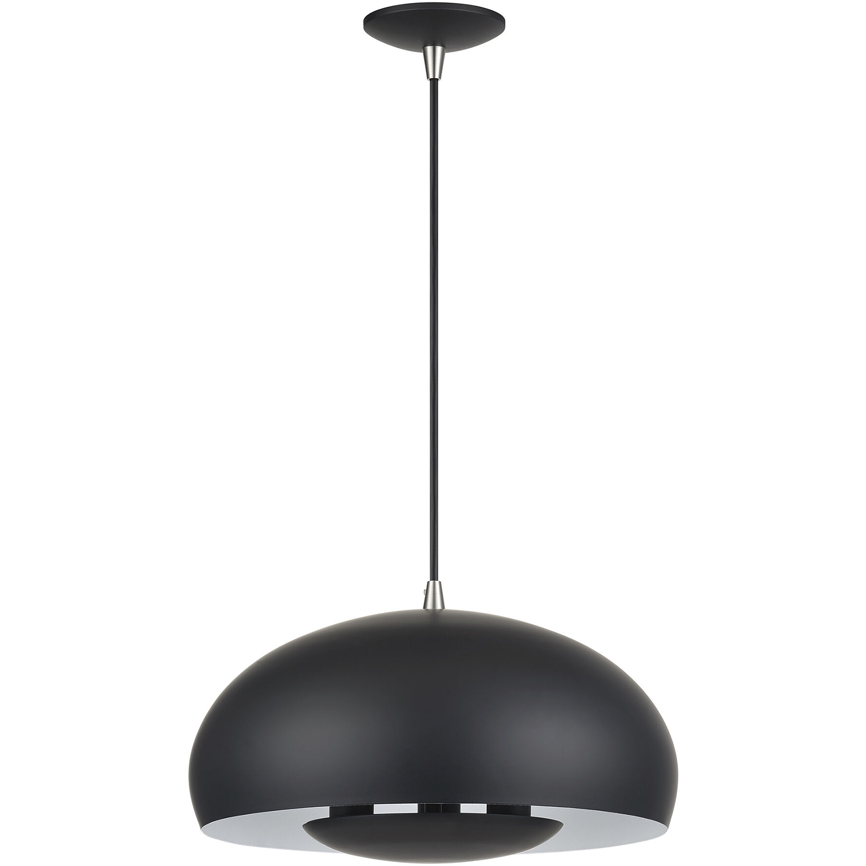 Domma 3 Light 17 inch Black with Brushed Nickel Accents Pendant Ceiling Light
