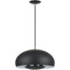 Domma 3 Light 17 inch Black with Brushed Nickel Accents Pendant Ceiling Light