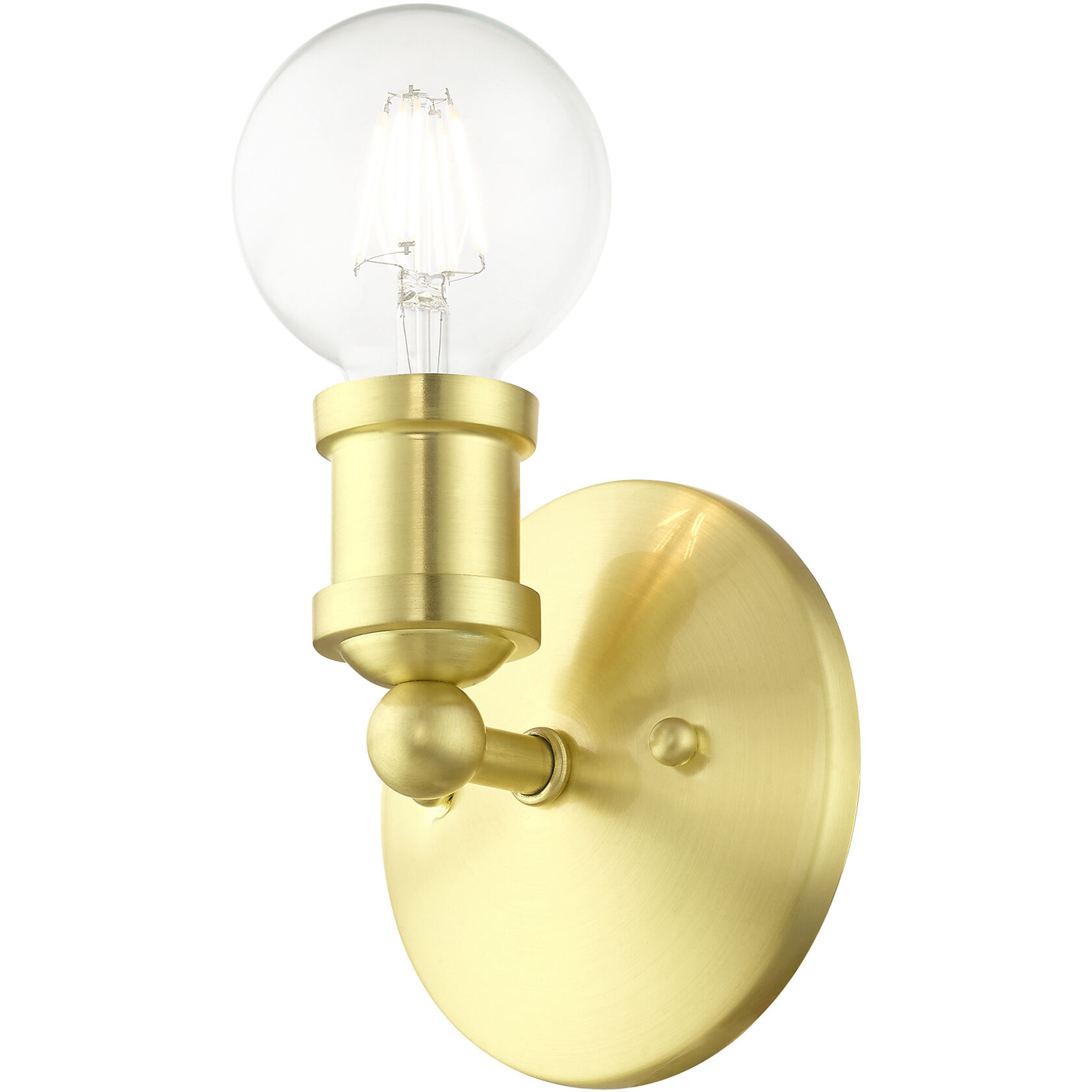 Lansdale 1 Light 5 inch Satin Brass Single Vanity Sconce Wall Light, Single