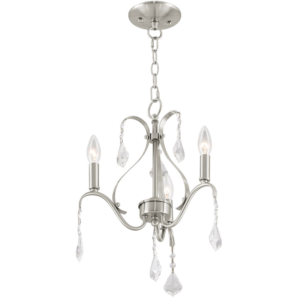 Caterina 3 Light 13 inch Brushed Nickel Mini Chandelier Ceiling Light