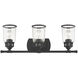 Lawrenceville 3 Light 24 inch Black Vanity Sconce Wall Light