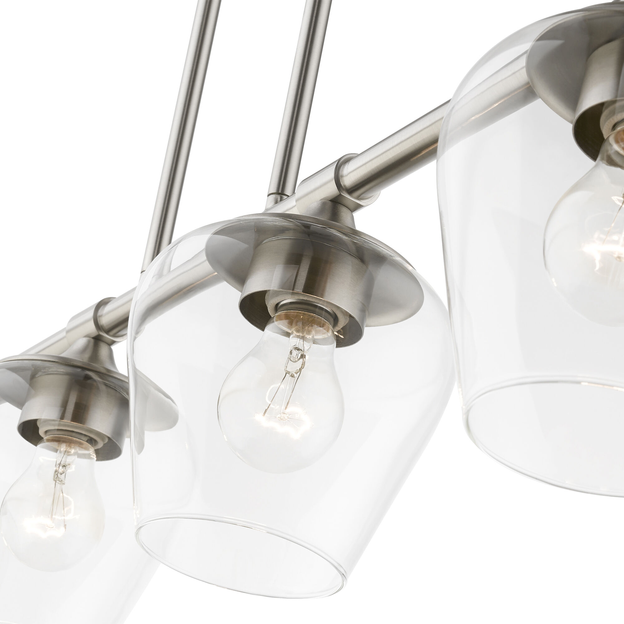 Willow 4 Light 36 inch Brushed Nickel Linear Chandelier Ceiling Light