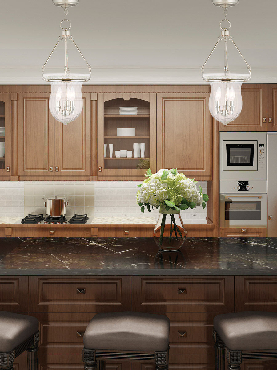 Andover 3 Light 12 inch Polished Nickel Pendant Ceiling Light