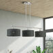 Weavington 3 Light 46 inch Brushed Nickel Linear Chandelier Ceiling Light, Extra Large