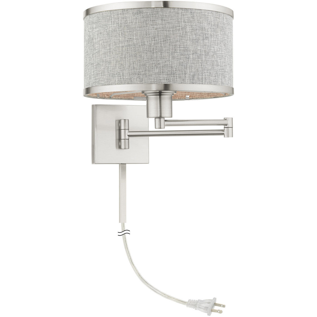 Park Ridge 24 inch 100.00 watt Brushed Nickel Swing Arm Wall Lamp Wall Light