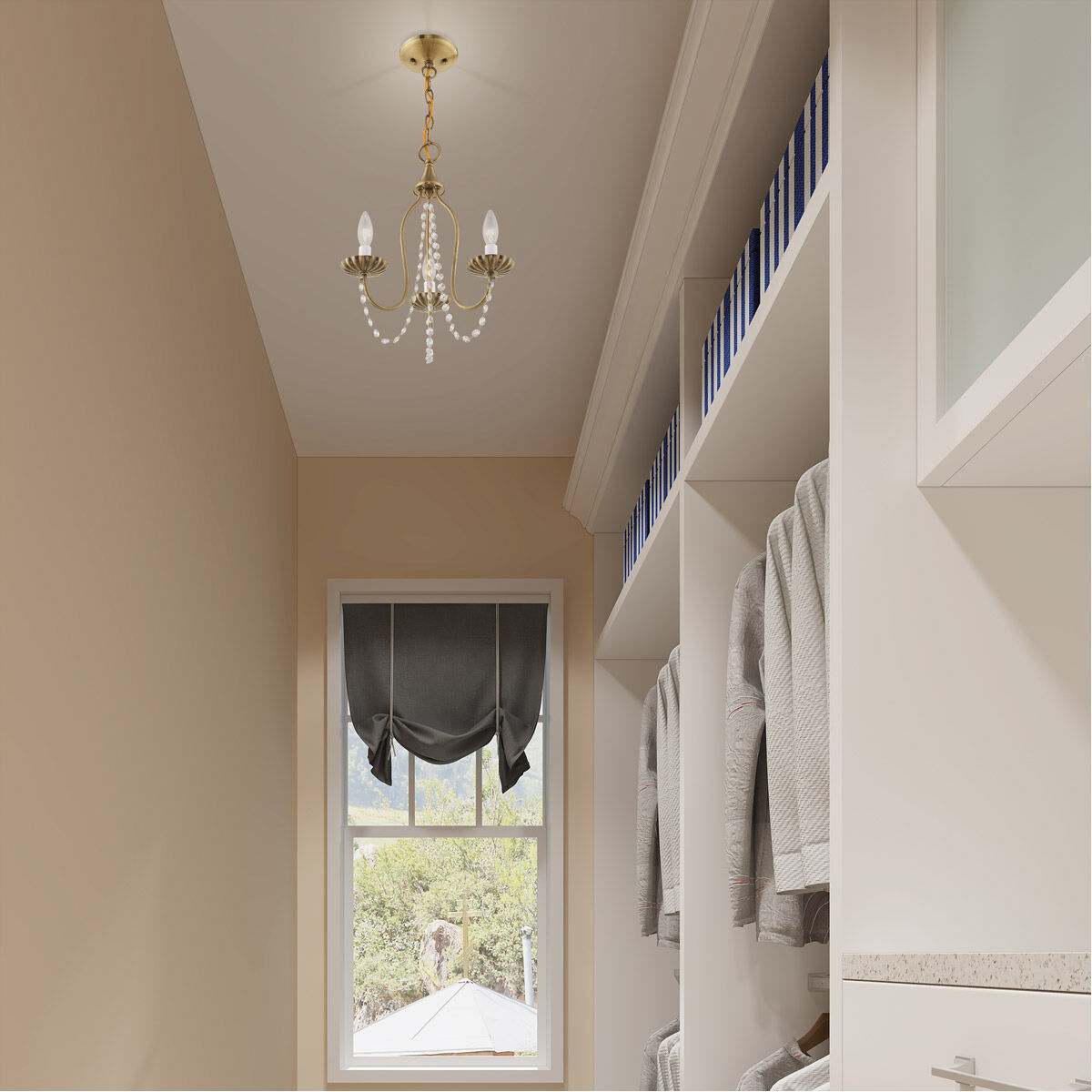 Alessia 3 Light 13 inch Antique Brass Mini Chandelier Ceiling Light