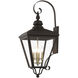 Adams 4 Light 14.25 inch Bronze with Antique Brass Finish Cluster Outdoor Extra Large Wall Lantern Wall Light