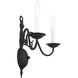 Williamsburg 2 Light 13 inch Black Sconce Wall Light