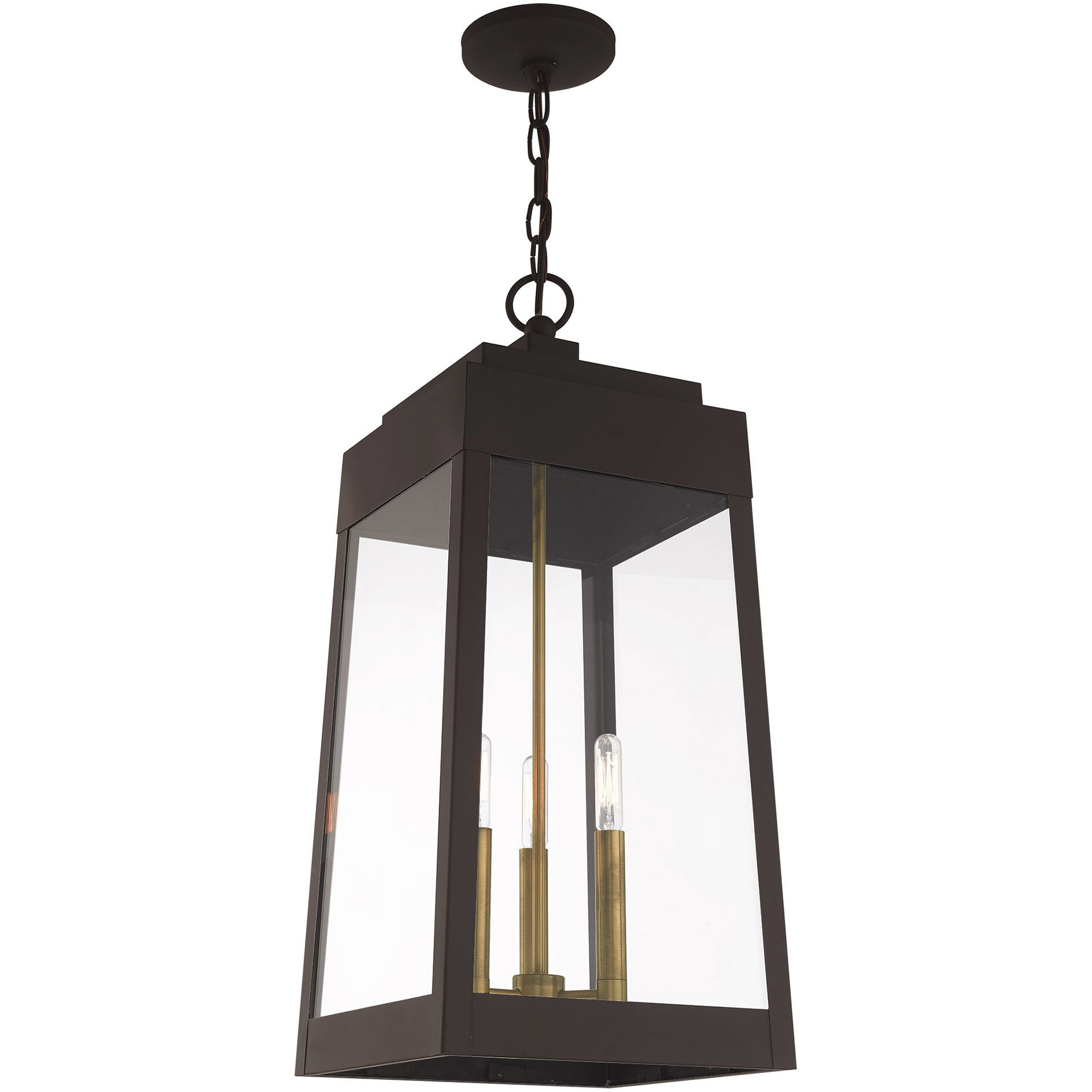 Oslo 3 Light 10.5 inch Bronze Outdoor Pendant Lantern