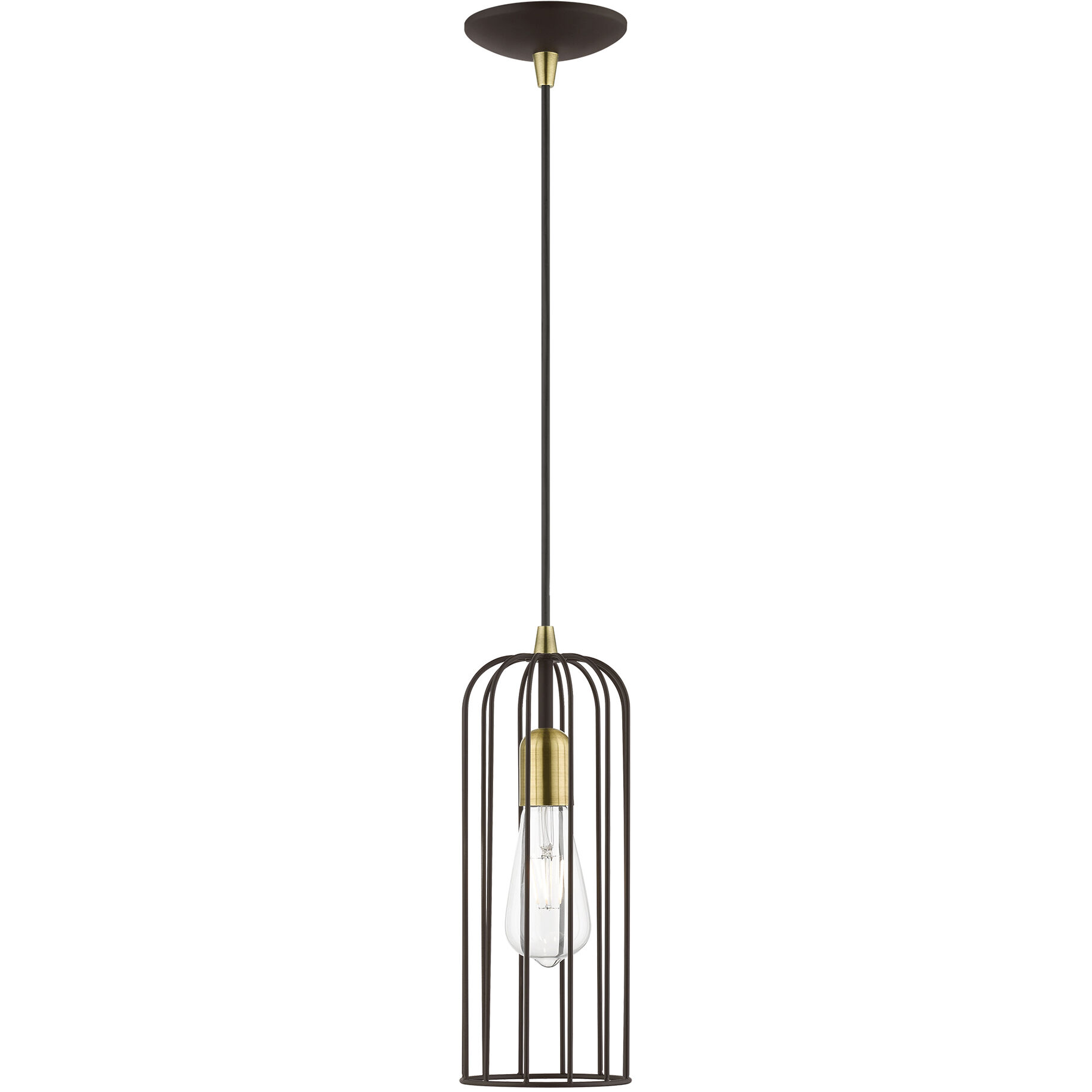Glenbrook 1 Light 5 inch Bronze with Antique Brass Accents Pendant Ceiling Light