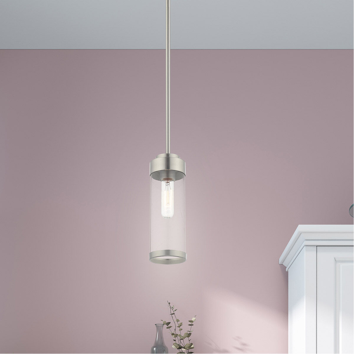 Hillcrest 1 Light 5.13 inch Brushed Nickel Mini Pendant Ceiling Light