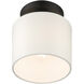 Meridian 1 Light 7 inch Black Semi Flush Ceiling Light