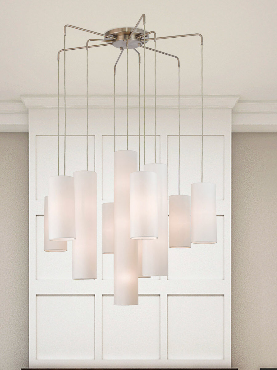 Strathmore 15 Light 45 inch Brushed Nickel Foyer Chandelier Ceiling Light