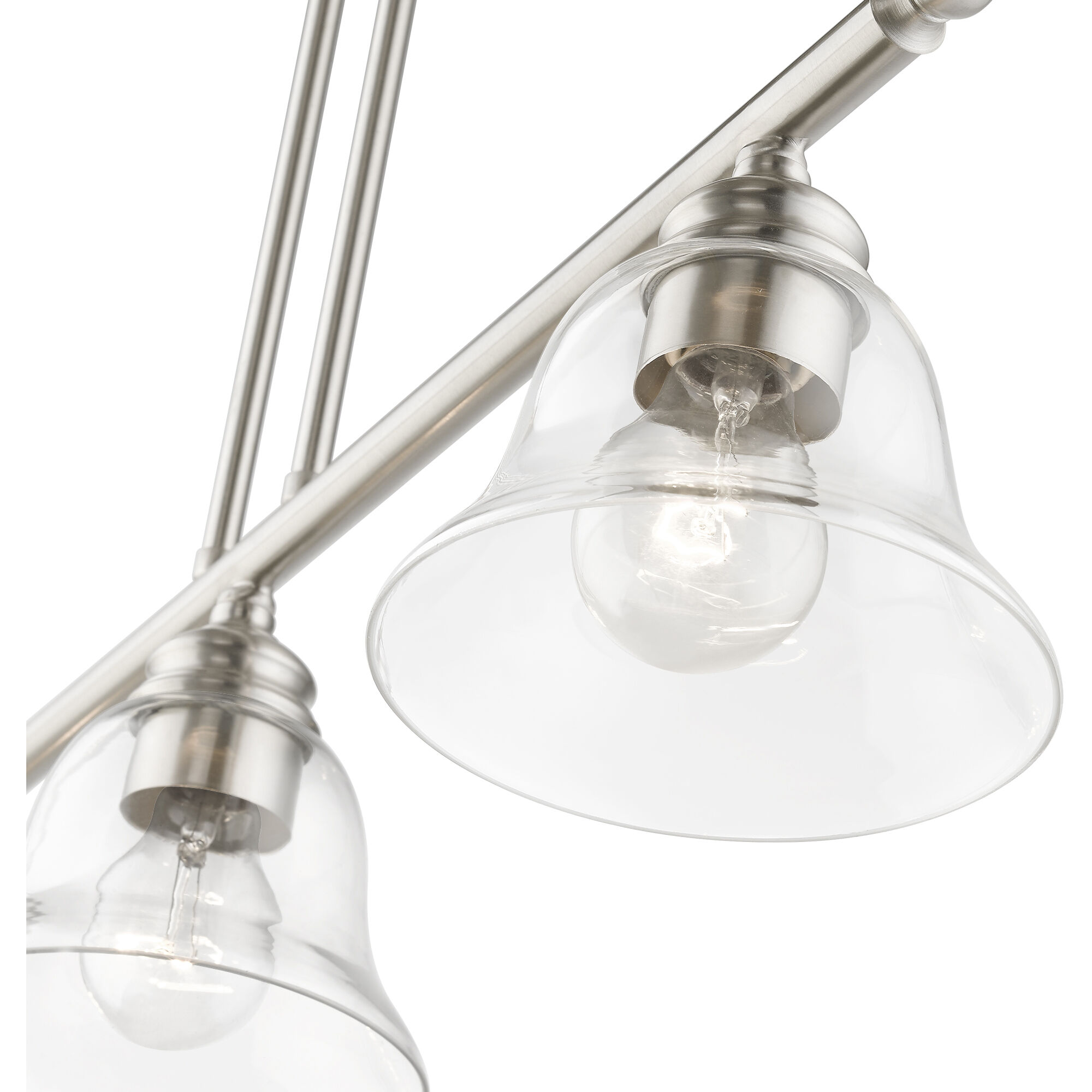 Moreland 3 Light 30 inch Brushed Nickel Linear Chandelier Ceiling Light