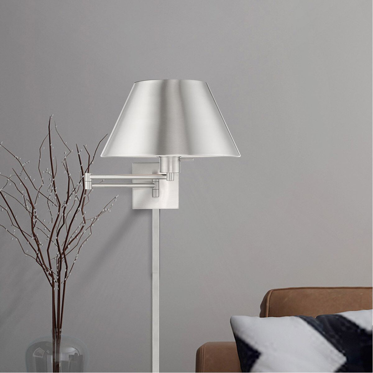 Allison 25 inch 100.00 watt Brushed Nickel Swing Arm Wall Lamp Wall Light