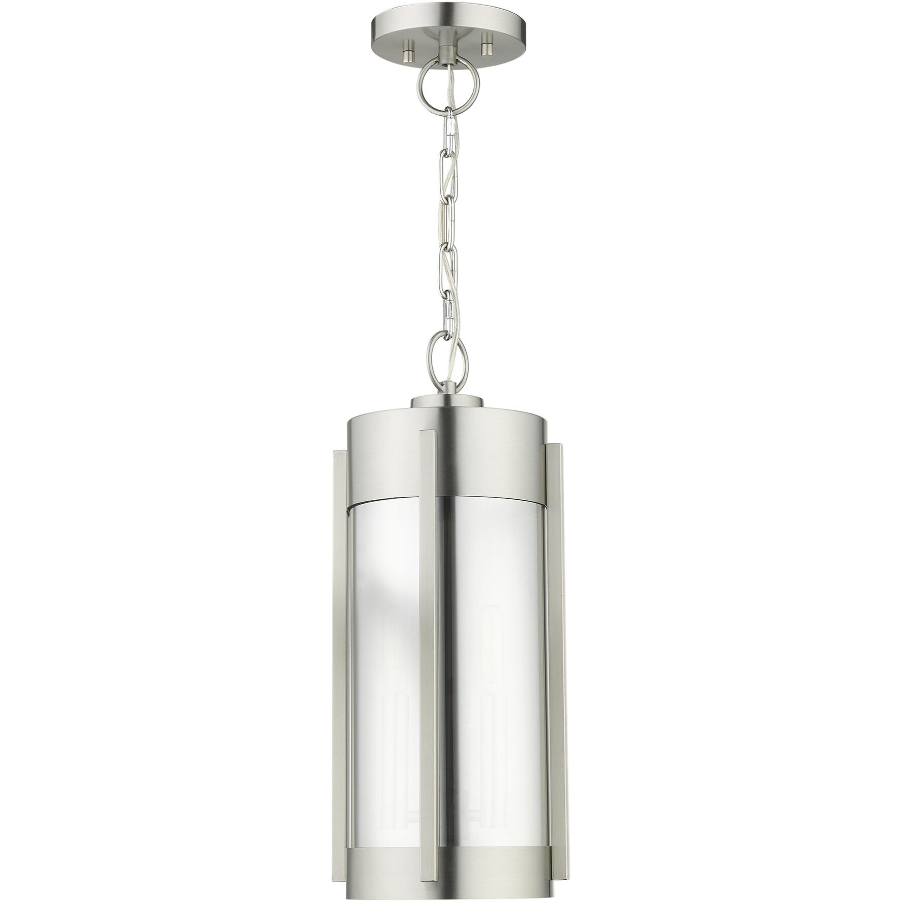Sheridan 2 Light 8 inch Brushed Nickel Outdoor Pendant Lantern