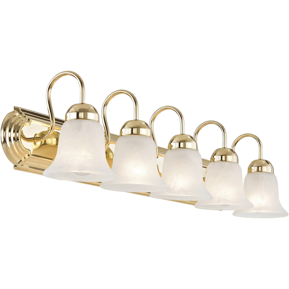 Riviera 5 Light 36 inch Polished Brass Bath Vanity Wall Light