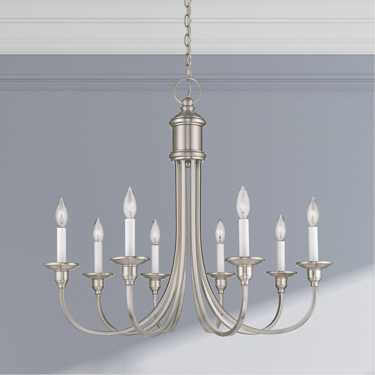 Cranford 8 Light 30 inch Brushed Nickel Chandelier Ceiling Light