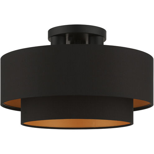 Sentosa 3 Light 15 inch Black Semi Flush Mount Ceiling Light, Large