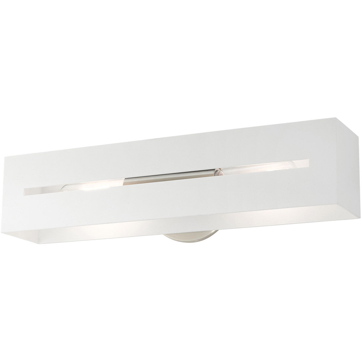 Soma 2 Light 18 inch Textured White with Brushed Nickel Finish Accents ADA Vanity Sconce Wall Light