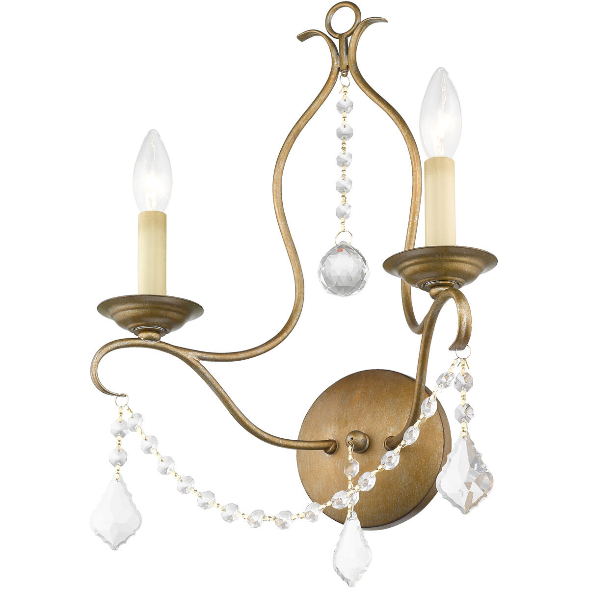 Chesterfield 2 Light 12 inch Antique Gold Leaf Wall Sconce Wall Light