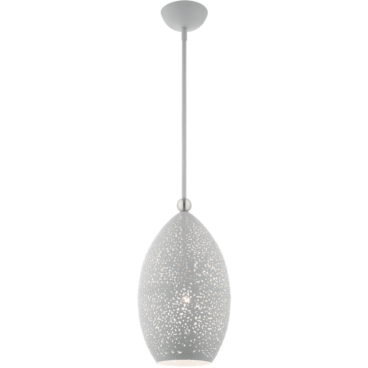 Charlton 1 Light 9 inch Nordic Gray with Brushed Nickel Accents Pendant Ceiling Light