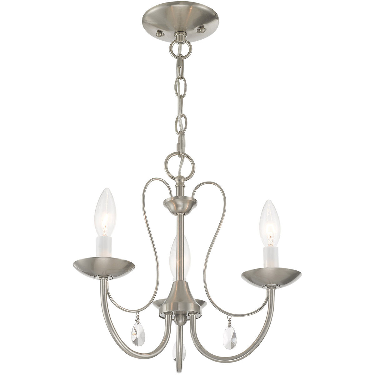 Mirabella 3 Light 15 inch Brushed Nickel Chandelier Ceiling Light