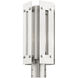 Utrecht 1 Light 16 inch Brushed Nickel Accents Outdoor Post Top Lantern