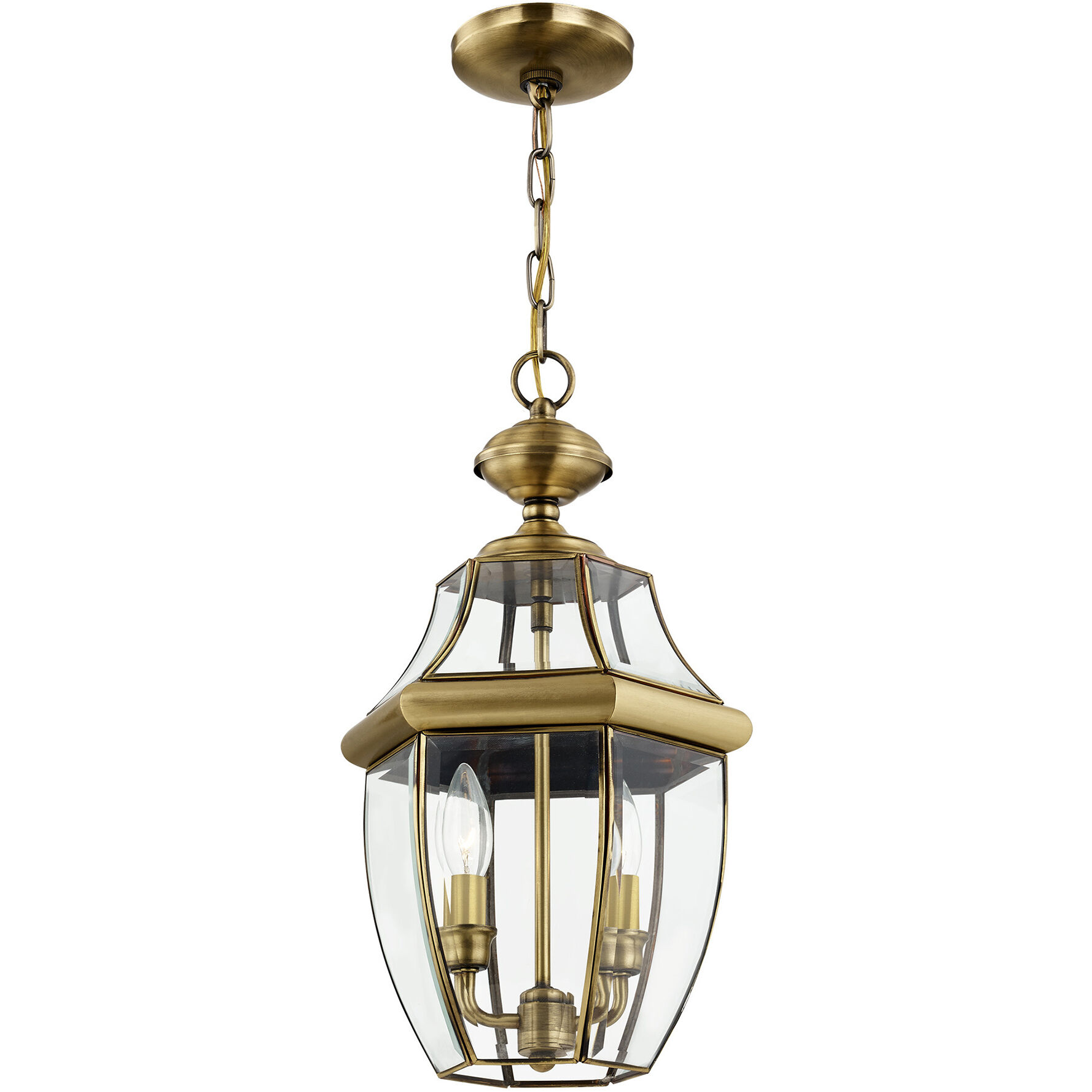 Monterey 2 Light 11 inch Antique Brass Outdoor Pendant Lantern