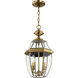 Monterey 2 Light 11 inch Antique Brass Outdoor Pendant Lantern