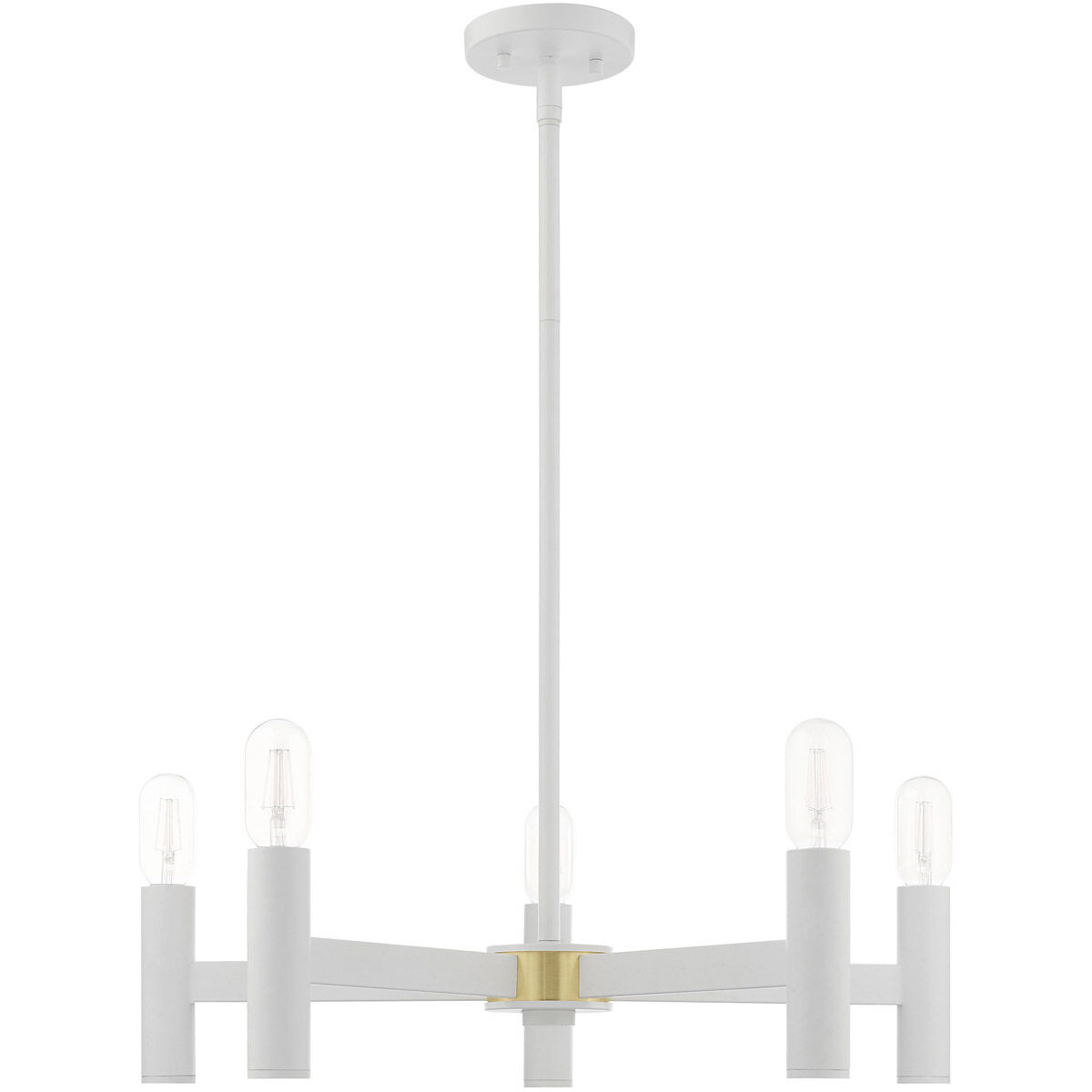 Copenhagen 5 Light 25 inch White Chandelier Ceiling Light