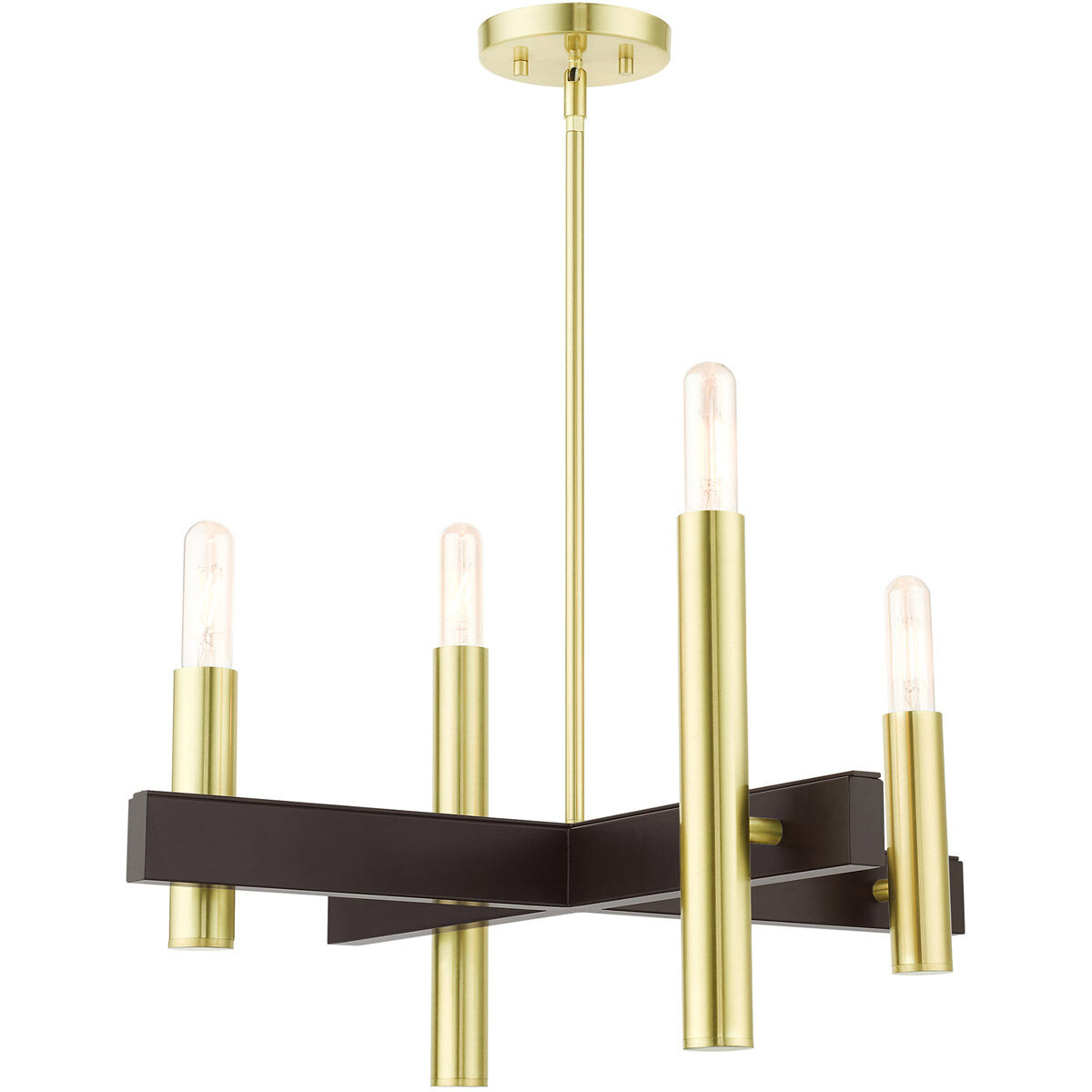 Helsinki 4 Light 24 inch Satin Brass Chandelier Ceiling Light