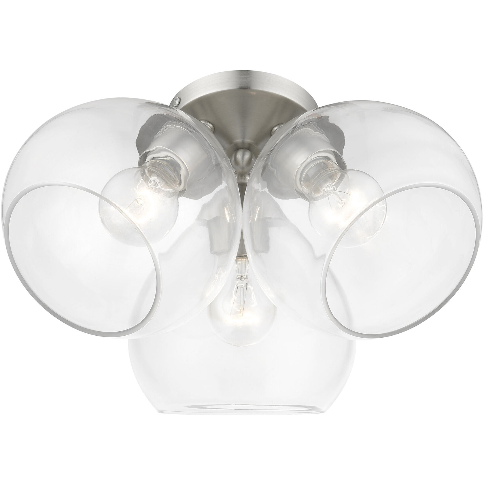 Catania 3 Light 16 inch Brushed Nickel Semi-Flush Ceiling Light