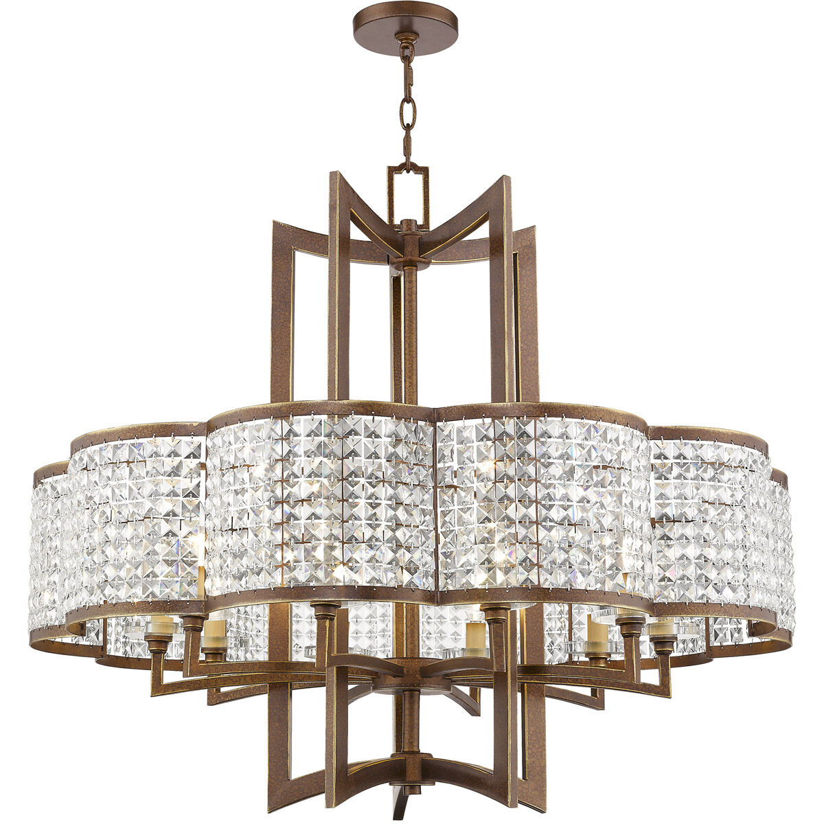 Grammercy 10 Light 34 inch Hand Painted Palacial Bronze Chandelier Ceiling Light