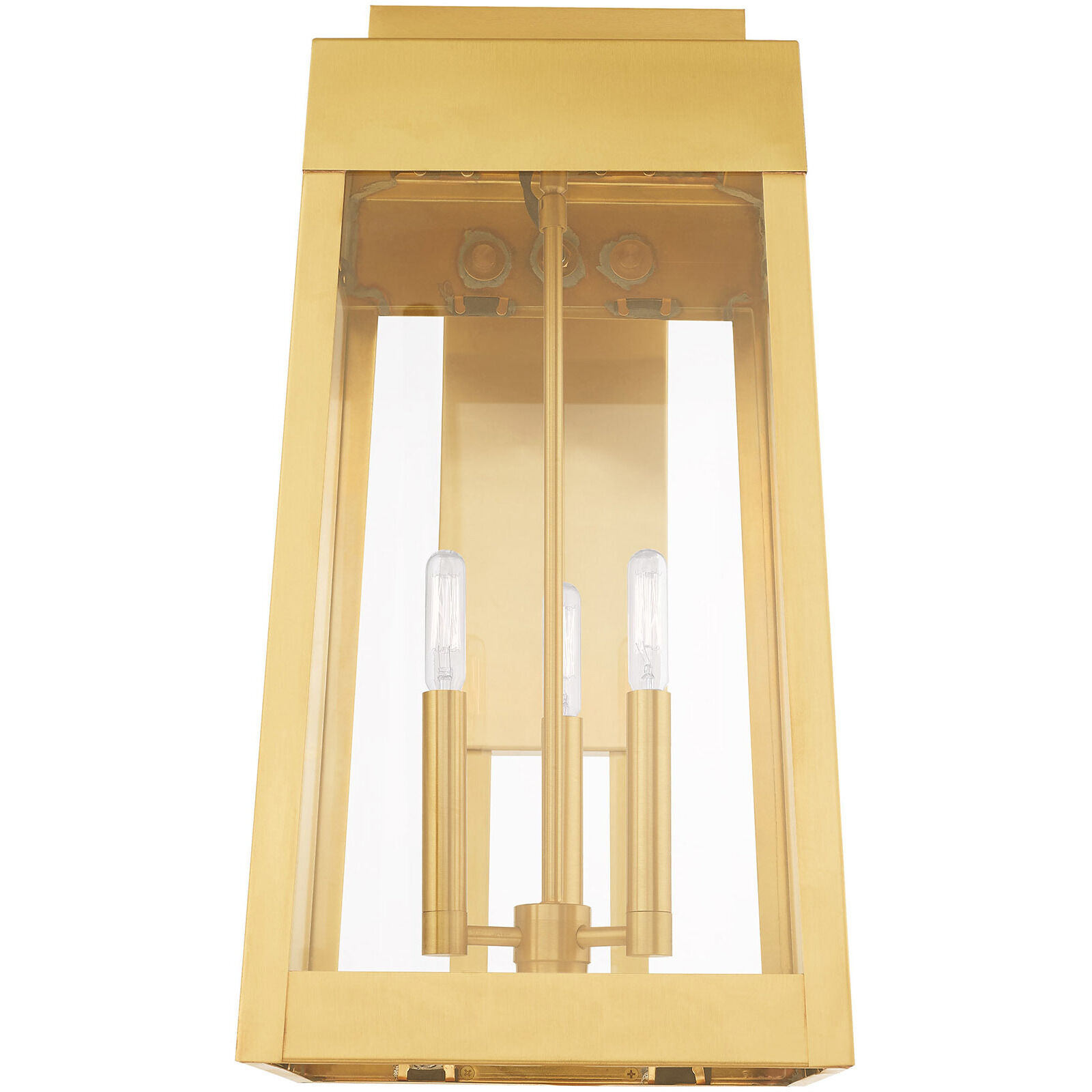 Oslo 3 Light 20 inch Satin Brass Outdoor Wall Lantern