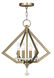 Diamond 4 Light 18 inch Antique Brass Chandelier Ceiling Light