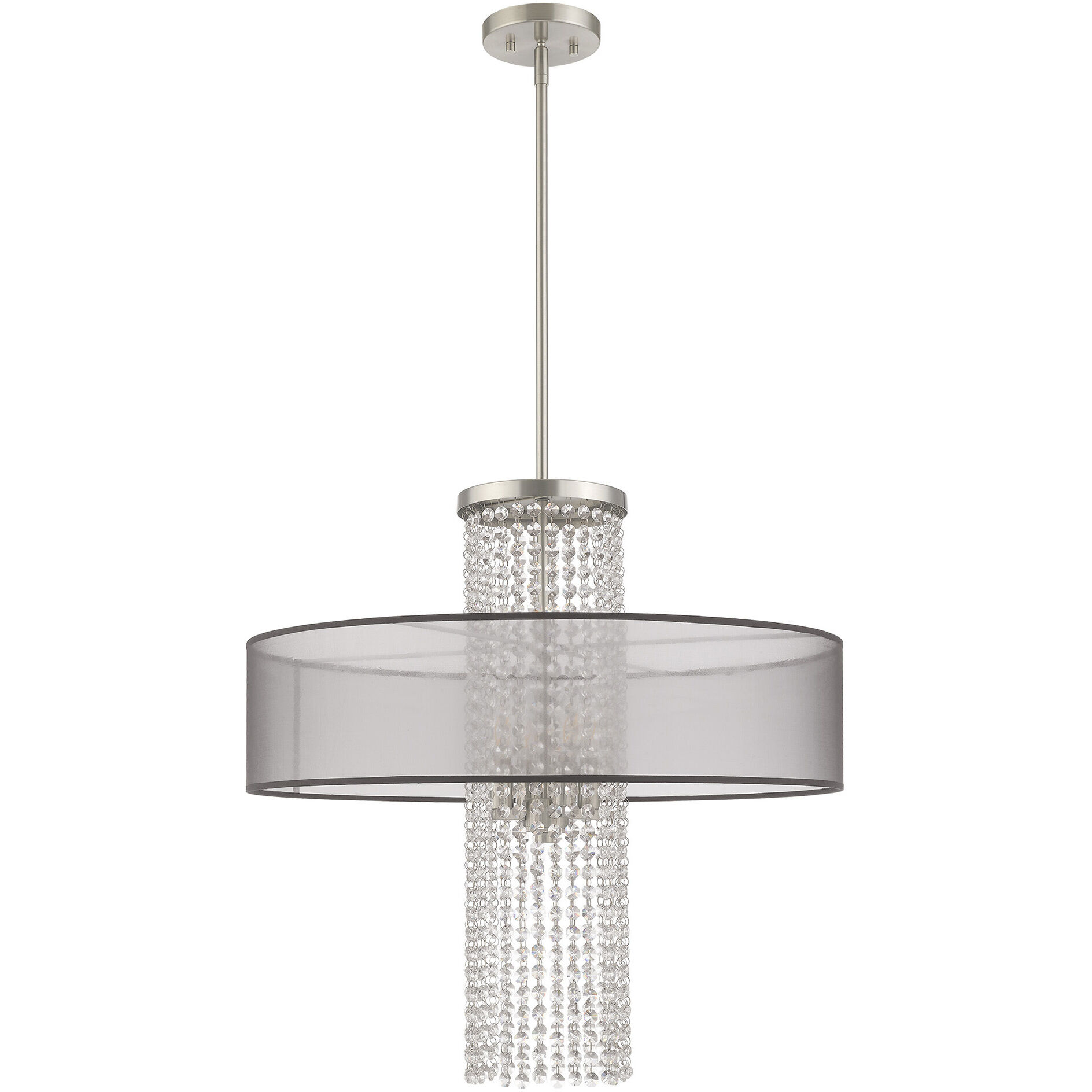 Bella Vista 4 Light 24 inch Brushed Nickel Pendant Chandelier Ceiling Light