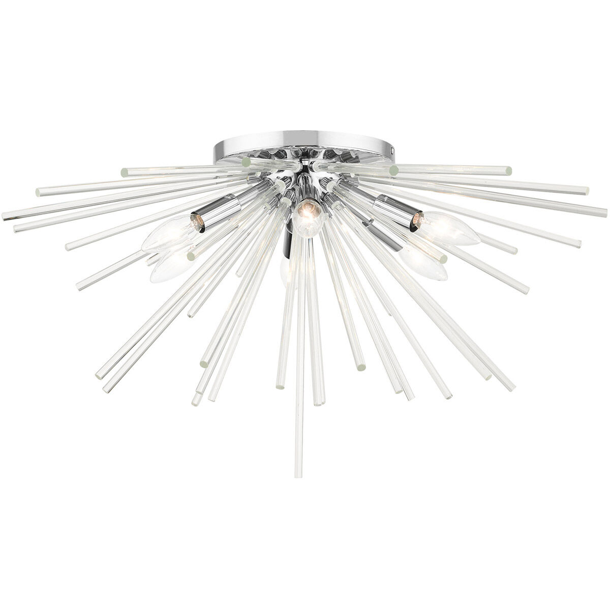 Utopia 6 Light 26 inch Polished Chrome Flush Mount Ceiling Light