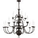 Williamsburgh 20 Light 36 inch Bronze Chandelier Ceiling Light