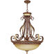 Villa Verona 4 Light 31 inch Verona Bronze with Aged Gold Leaf Accents Inverted Pendant Ceiling Light