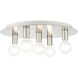 Hillview 5 Light 20 inch Brushed Nickel Flush Mount Ceiling Light