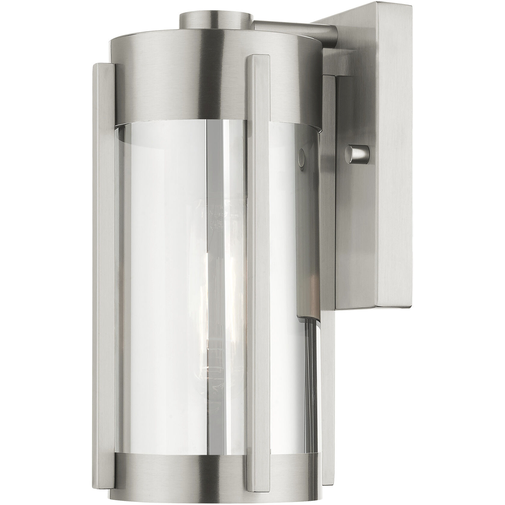 Sheridan 1 Light 10 inch Brushed Nickel Outdoor Wall Lantern