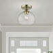 Glendon 1 Light 8.25 inch Antique Brass Semi-Flush Ceiling Light