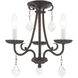 Daphne 3 Light 14 inch English Bronze Mini Chandelier Ceiling Light
