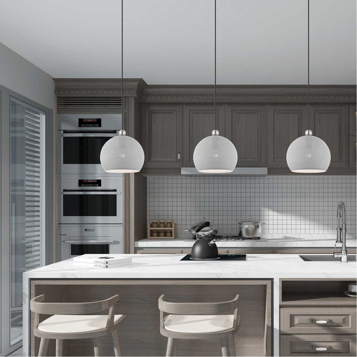 Dublin 1 Light 10 inch Nordic Gray with Brushed Nickel Accents Pendant Ceiling Light