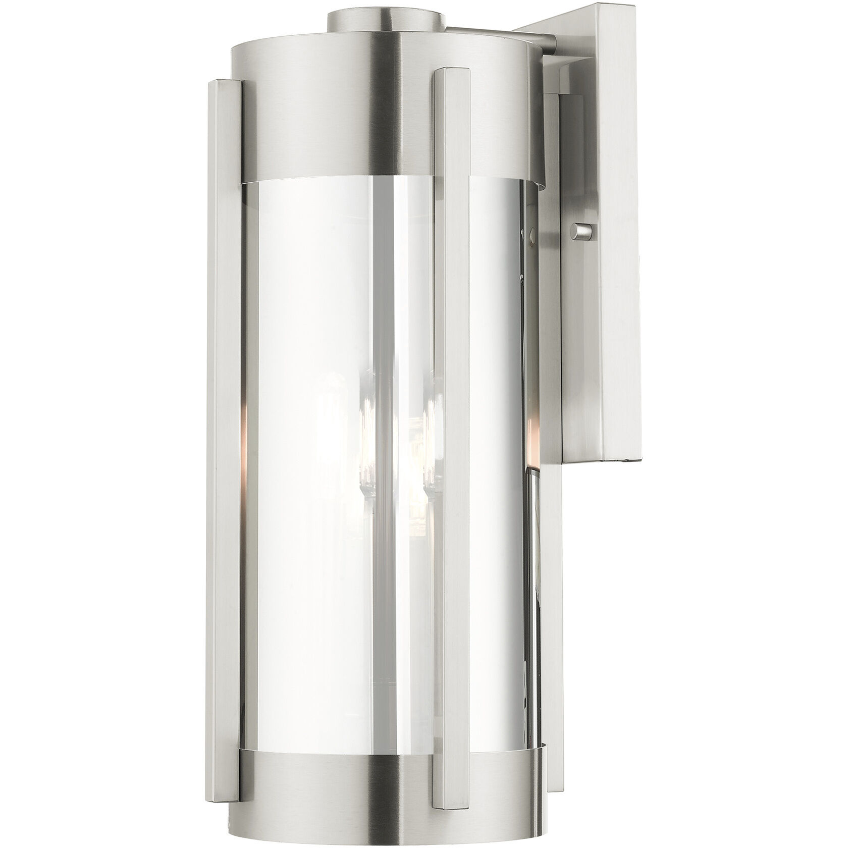 Sheridan 3 Light 19 inch Brushed Nickel Outdoor Wall Lantern