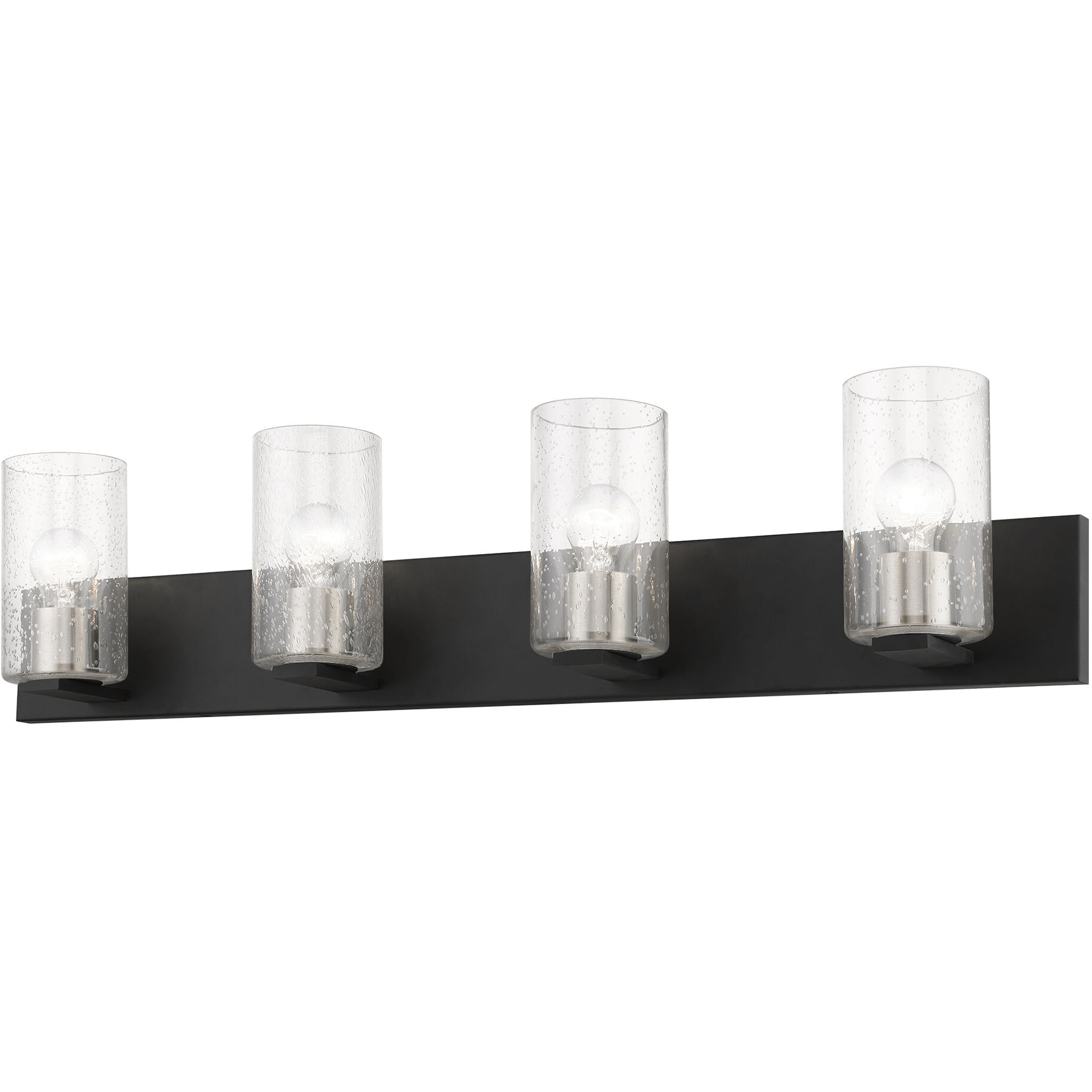 Zurich 4 Light 36 inch Black with Brushed Nickel Accents Vanity Sconce Wall Light, Large